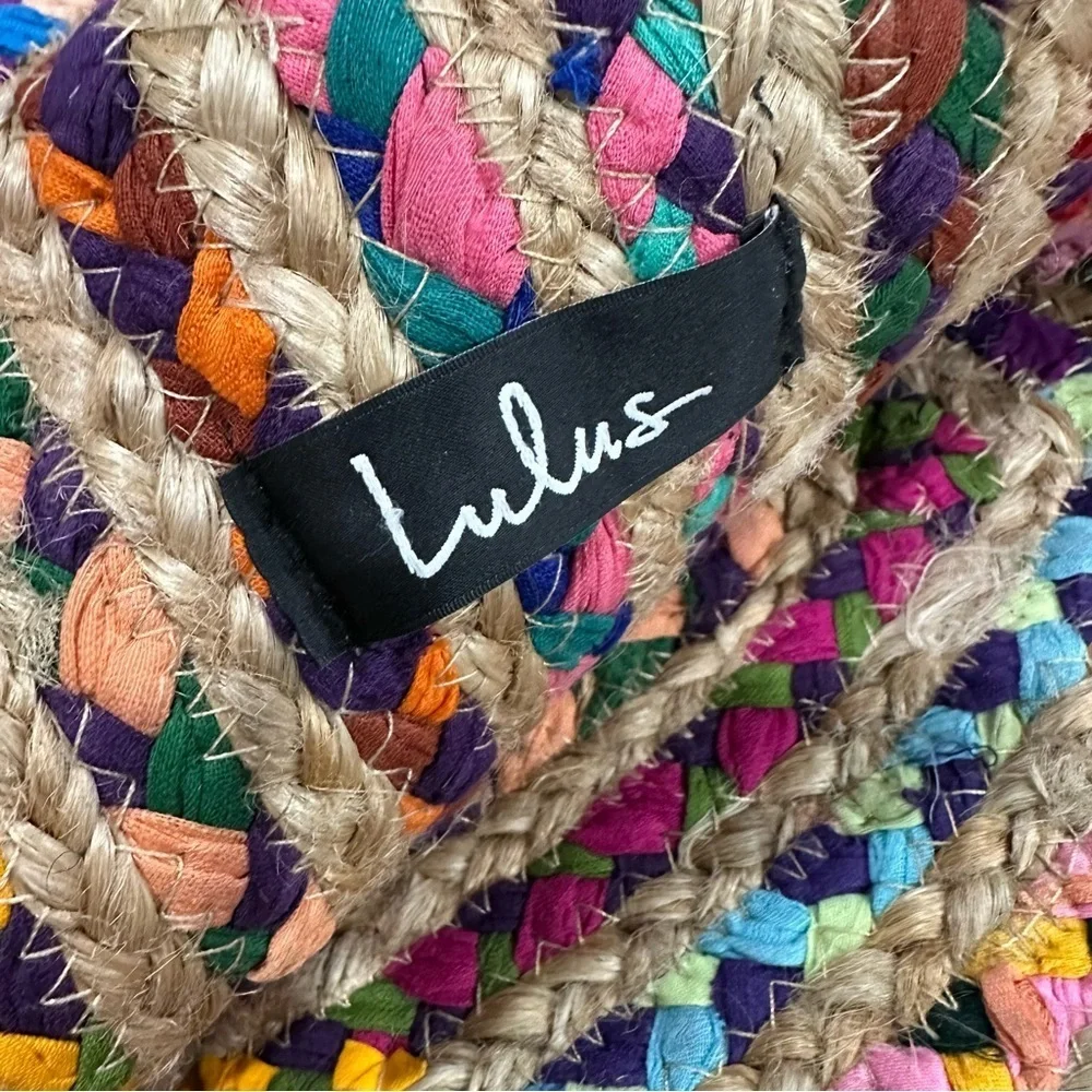 Lulus Valinda Beige Multi Striped Woven Oversized Clutch
